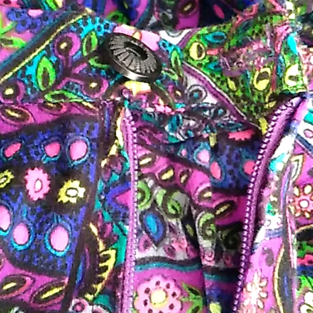 Vintage Neon Floral Barkcloth Maxi Skirt Handmade - Picture 14 of 14